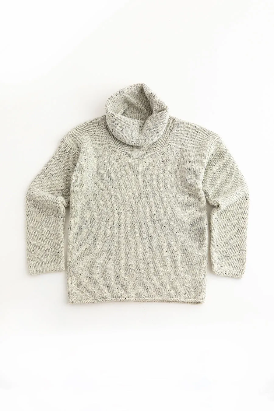 Womens Chunky Cowl neck jumper - Light limestone