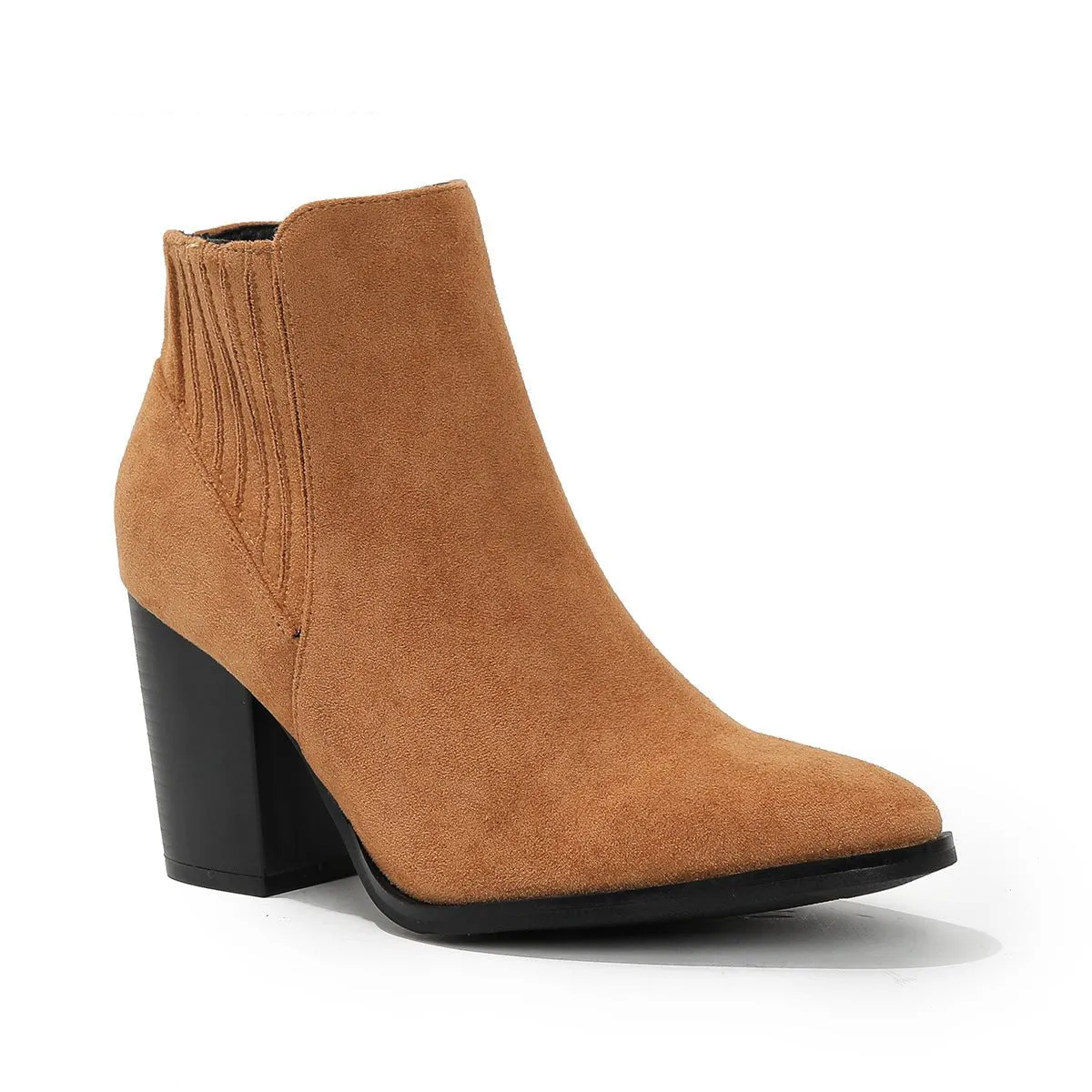 Women's Classic Ankle Boots | Blue Brown Olive Green PU Leather Booties | Essential Fall Winter Footwear