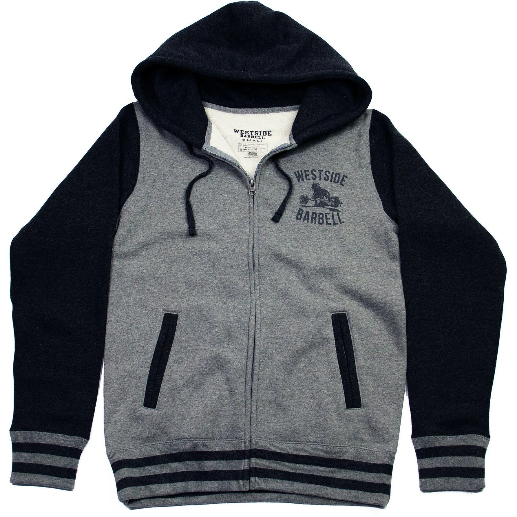 WSBB Mens Varsity Style Full Zip Hooded Sweatshirt